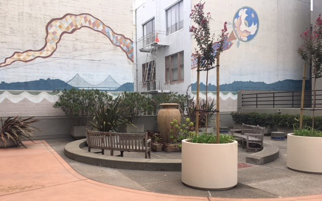 Courtyard area of the apartment building.